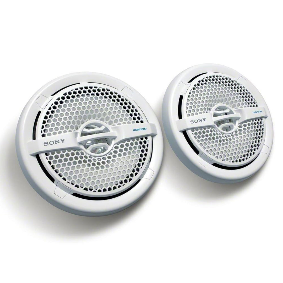 2) Sony 6.5" 140 Watt Dual Cone Marine Stereo Speakers, White (Open Box)