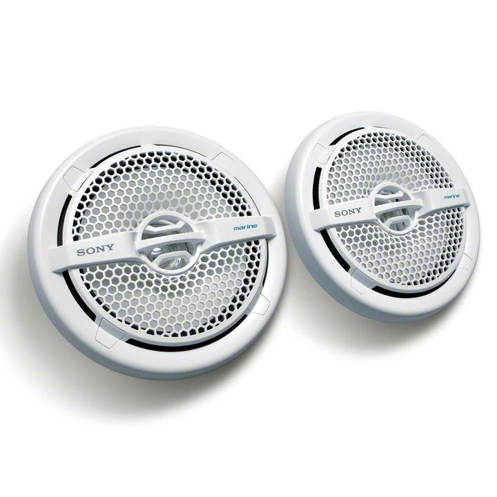 2) Sony 6.5" 140 Watt Dual Cone Marine Stereo Speakers, White (Open Box)