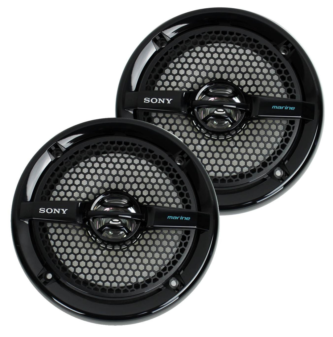 2) Sony XS-MP1611B 6.5" 140W Dual Cone ATV/UTV Speakers Stereo Black (For Parts)