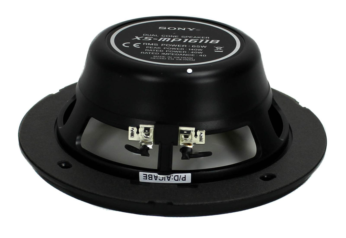 Sony XS-MP1611B 6.5" 140W Dual Cone ATV/UTV Speakers Stereo Black, 2 Pack