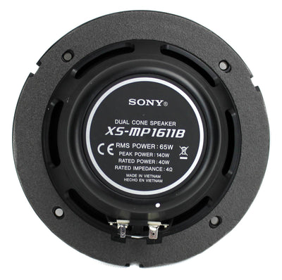 2) Sony XS-MP1611B 6.5" 140W Dual Cone ATV/UTV Speakers Stereo Black (For Parts) - VMInnovations