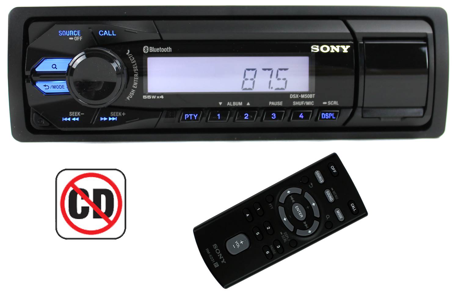 Sony DSXM50BT MP3/USB In-Dash Marine Digital Media Receiver Bluetooth (Open Box)