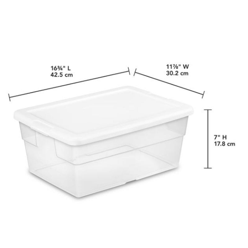 Sterilite 16 Quart Plastic Storage Container (12 Pack) & 6 Quart Tote (24 Pack) - VMInnovations
