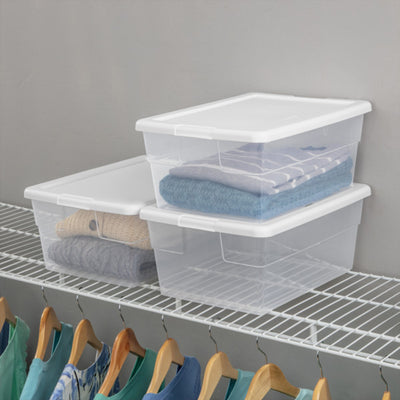Sterilite 16 Quart Clear Plastic Stacking Storage Container Box w/ Lid (36 Pack)