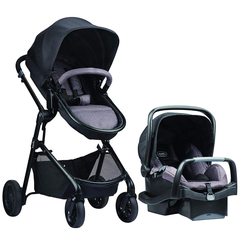 Evenflo Pivot Stroller and Infant Car Seat Travel System, Casual Grey
