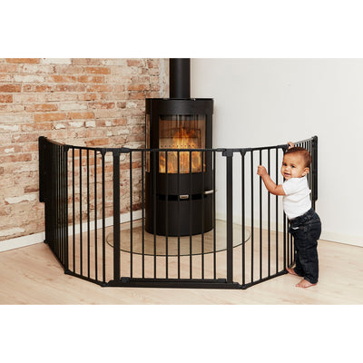 BabyDan Flex Hearth 35.4-109.5" XL Size Safety Baby Gate for Fireplace, Black - VMInnovations