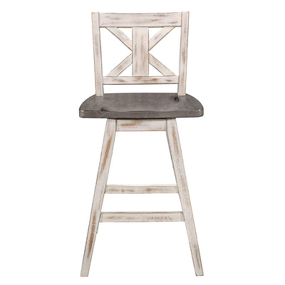 Homelegance Amsonia 24" Swivel Bar Counter Height Chair Stool, White (4 Pack)