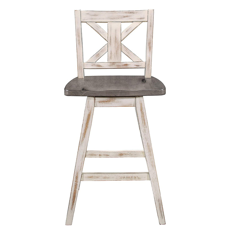 Homelegance Amsonia 24" Swivel Bar Counter Height Chair Stool, White (4 Pack)