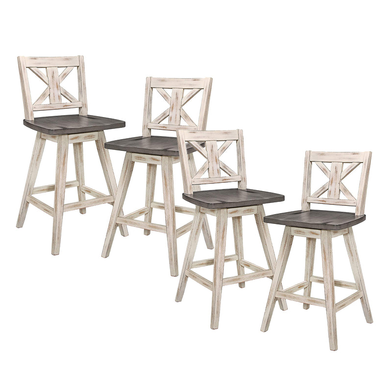 Homelegance Amsonia 24" Swivel Bar Counter Height Chair Stool, White (4 Pack) - VMInnovations