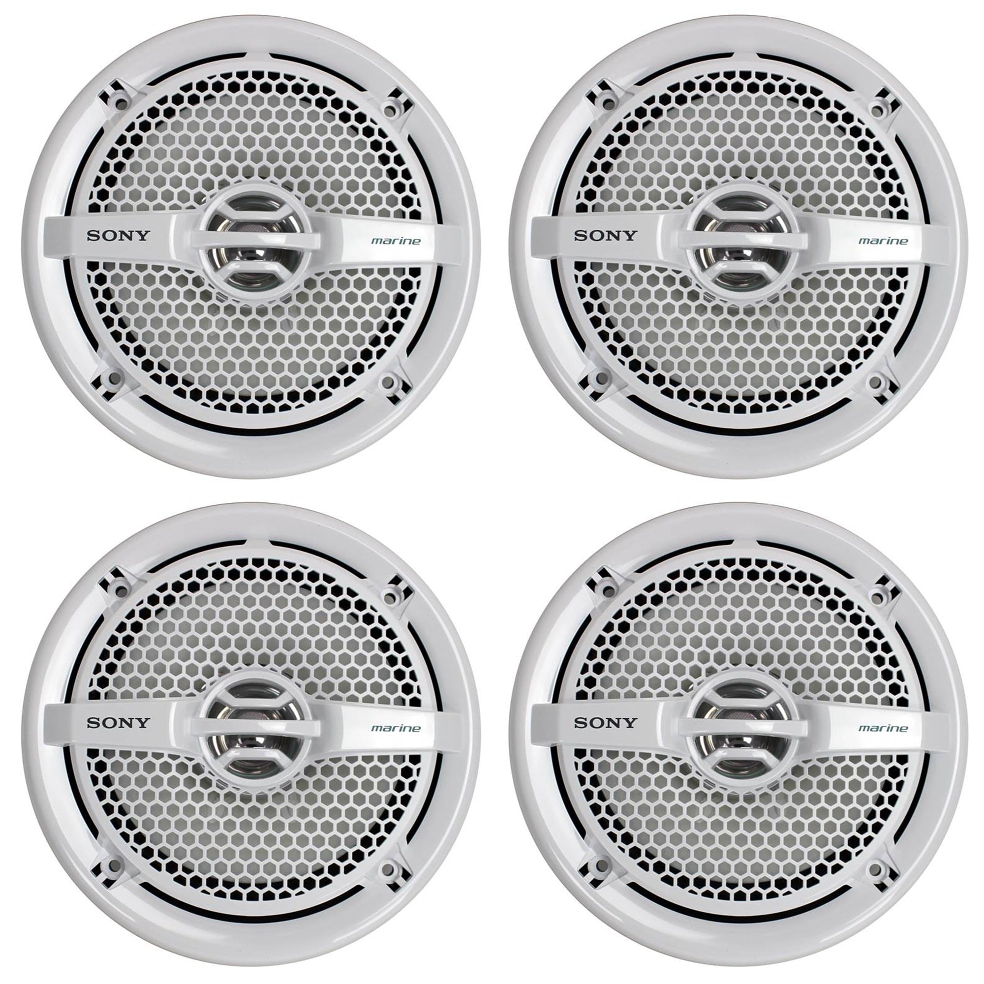 Sony XS-MP1611 6.5" 280 Watt Dual Cone Marine Stereo Speakers, White, 2 Pairs - VMInnovations