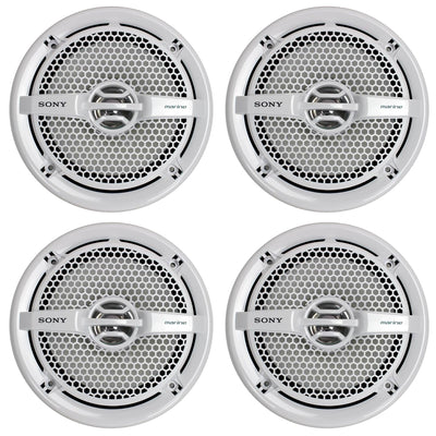 Sony XS-MP1611 6.5" 280 Watt Dual Cone Marine Stereo Speakers, White, 2 Pairs - VMInnovations