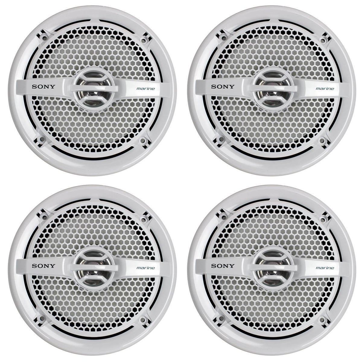 Sony XS-MP1611 6.5" 280 Watt Dual Cone Marine Stereo Speakers, White, 2 Pairs
