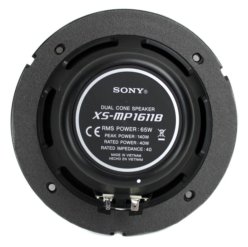 4) Sony XS-MP1611b 6.5" 280 Watt Dual Cone Marine Speakers Stereo Black XSMP1611