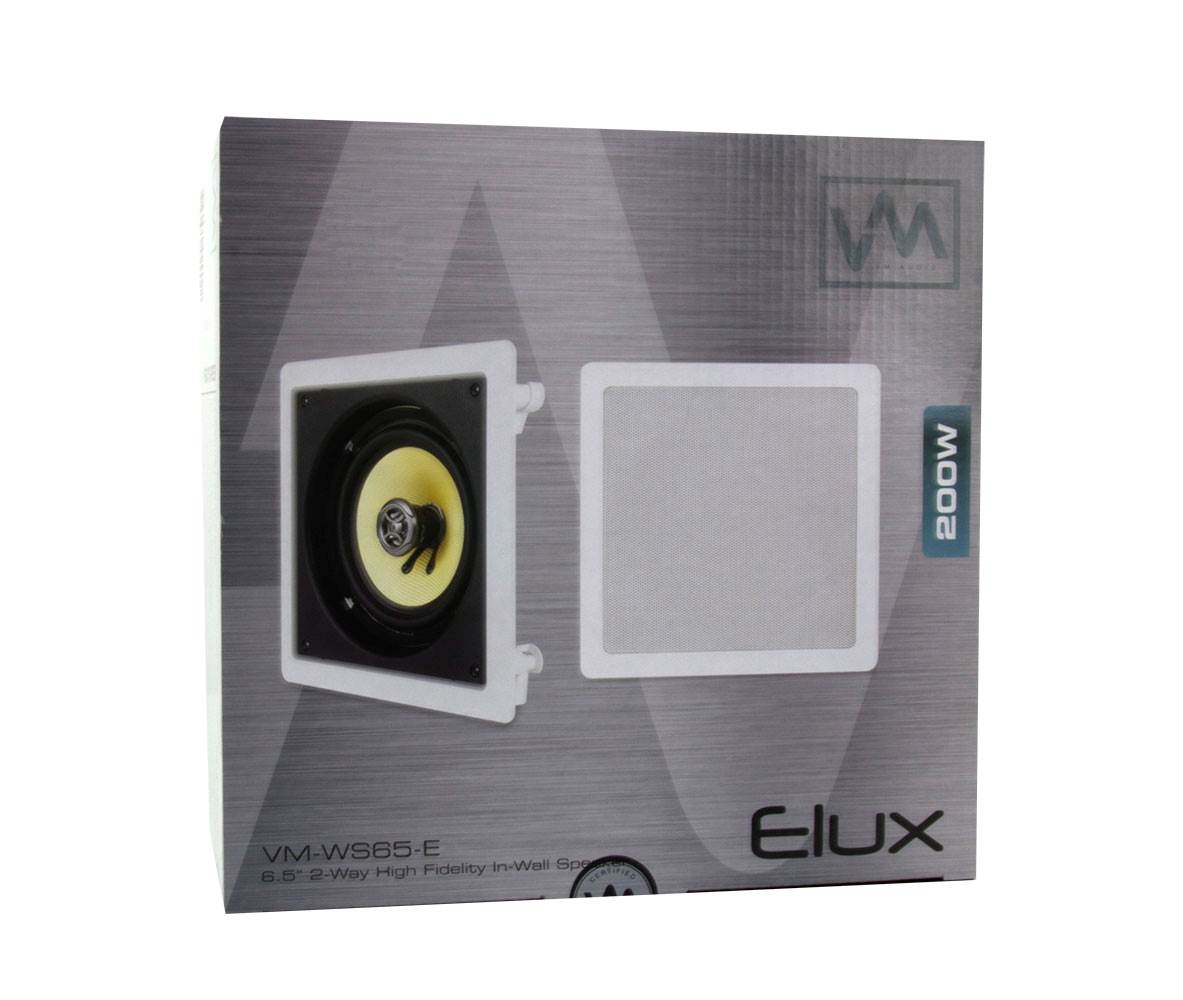 2) VM AUDIO Elux 6.5" 200 Watt 2 Way In-Wall Surround Sound Home Speaker (Pair)