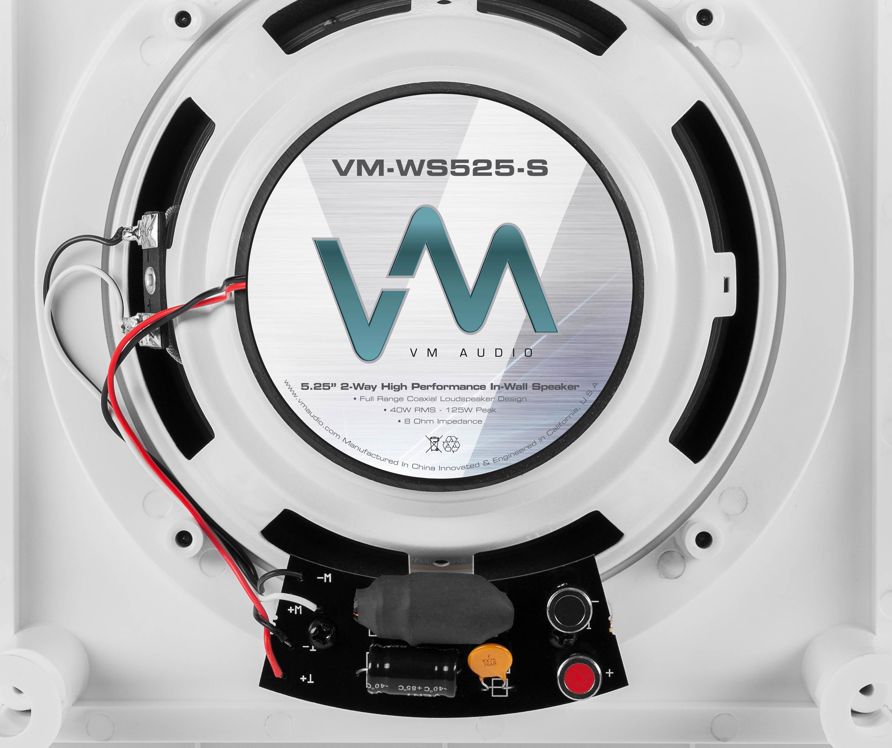 2 VM AUDIO Shaker 5.25" 125 Watt 2 Way In-Wall Surround Sound Home Speakers Pair