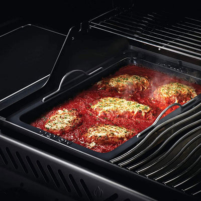 Napoleon 56055 Drop In Porcelainized Steel Roasting Pan for Rogue Series Grills