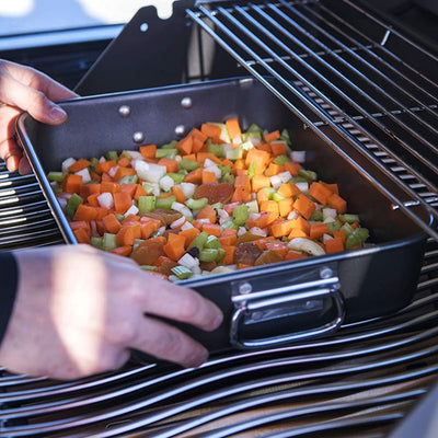 Napoleon 56055 Drop In Porcelainized Steel Roasting Pan for Rogue Series Grills