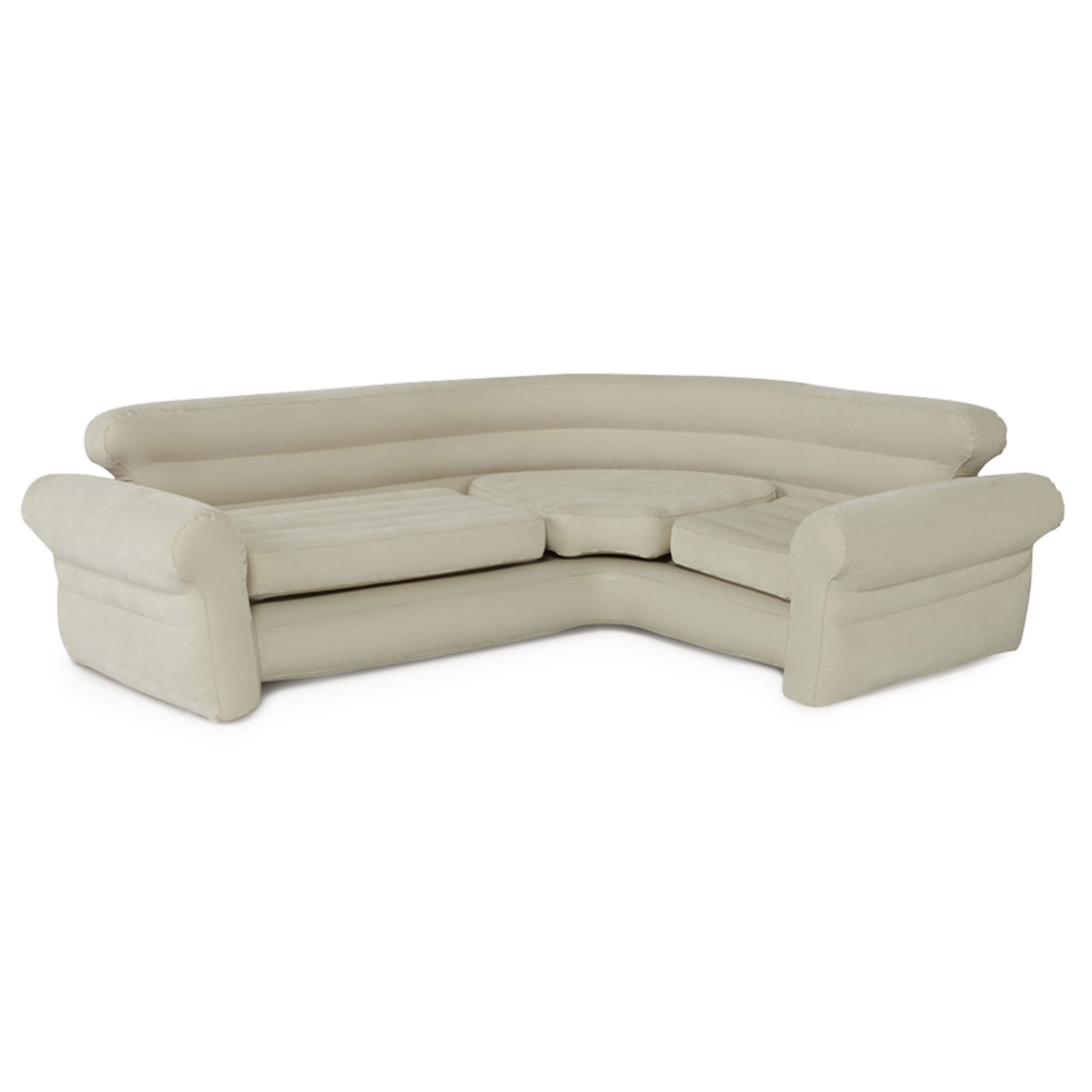 Intex Inflatable Corner Living Room Neutral Sectional Sofa (Open Box) (2 Pack) - VMInnovations