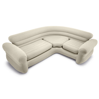 Intex Inflatable Corner Living Room Neutral Sectional Sofa (Open Box) (3 Pack) - VMInnovations