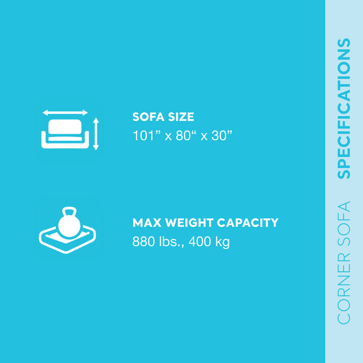 Intex Inflatable Corner Living Room Neutral Sectional Sofa | 68575EP - (Used) - VMInnovations