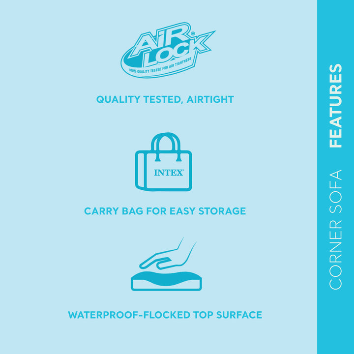 Intex Inflatable Corner Living Room Neutral Sectional Sofa | 68575EP - (Used) - VMInnovations