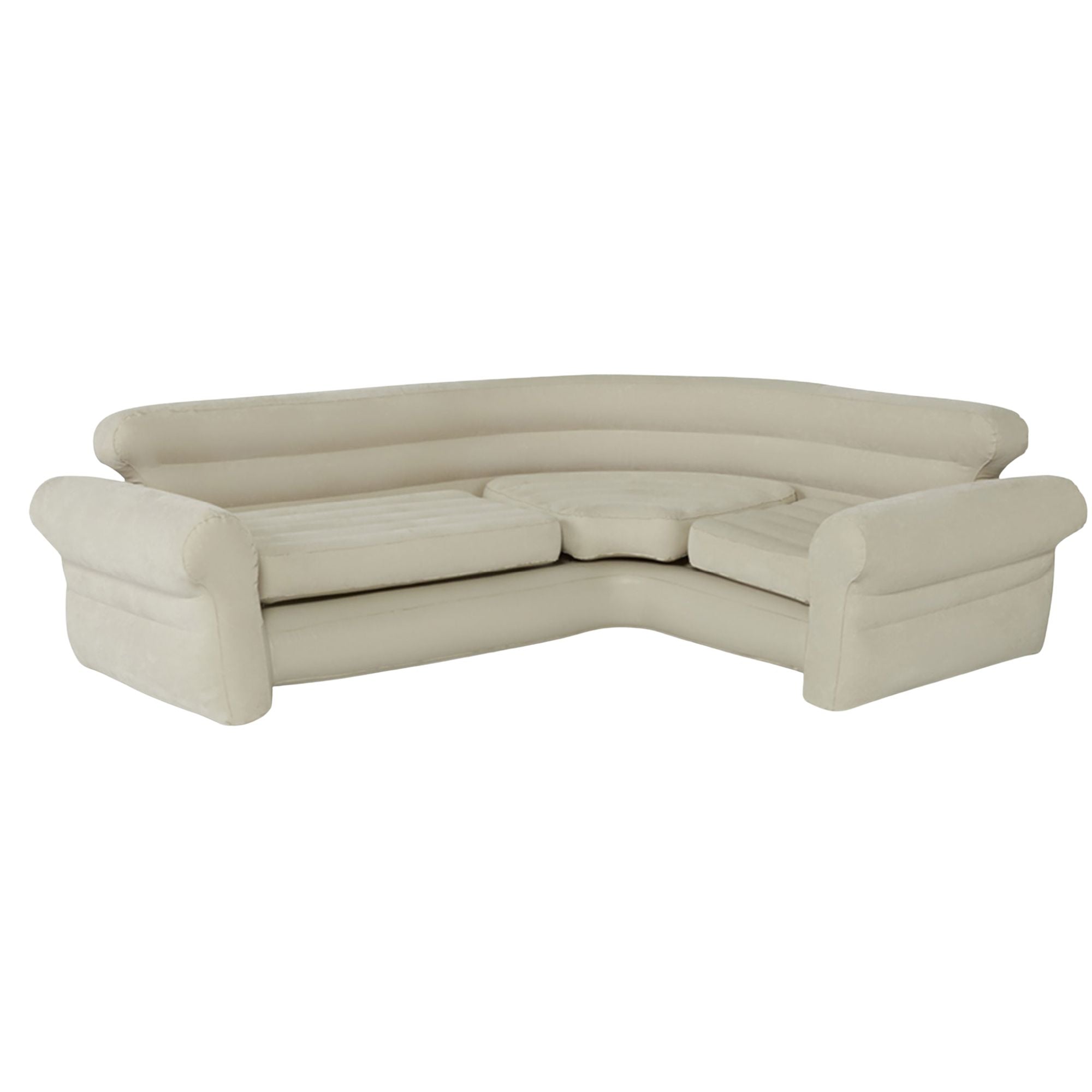Intex Inflatable Corner Living Room Air Mattress Sectional Sofa Couch, Beige