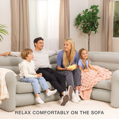 Intex Inflatable Corner Living Room Neutral Sectional Sofa | 68575EP (Open Box) - VMInnovations