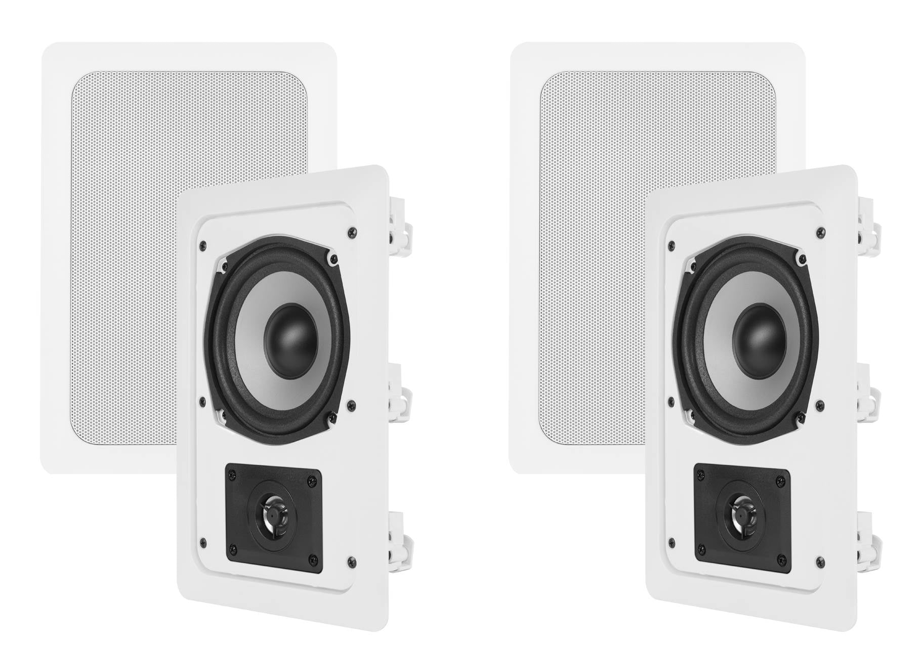 4) VM AUDIO Shaker 5.25" 150 Watt 2 Way In-Wall Surround Sound Home Speaker Four