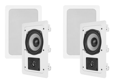4) VM AUDIO Shaker 5.25" 150 Watt 2 Way In-Wall Surround Sound Home Speaker Four