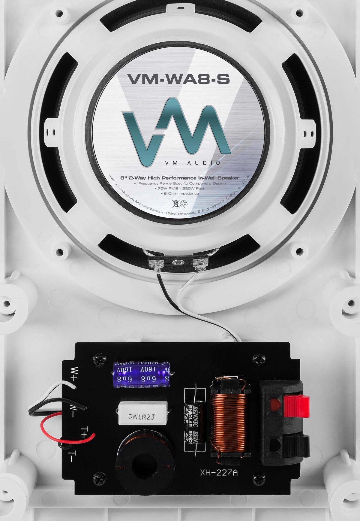 4 VM AUDIO 8" 200W 2 Way In-Wall Surround Sound Home In Wall Speakers Four