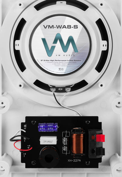 4 VM AUDIO 8" 200W 2 Way In-Wall Surround Sound Home In Wall Speakers Four