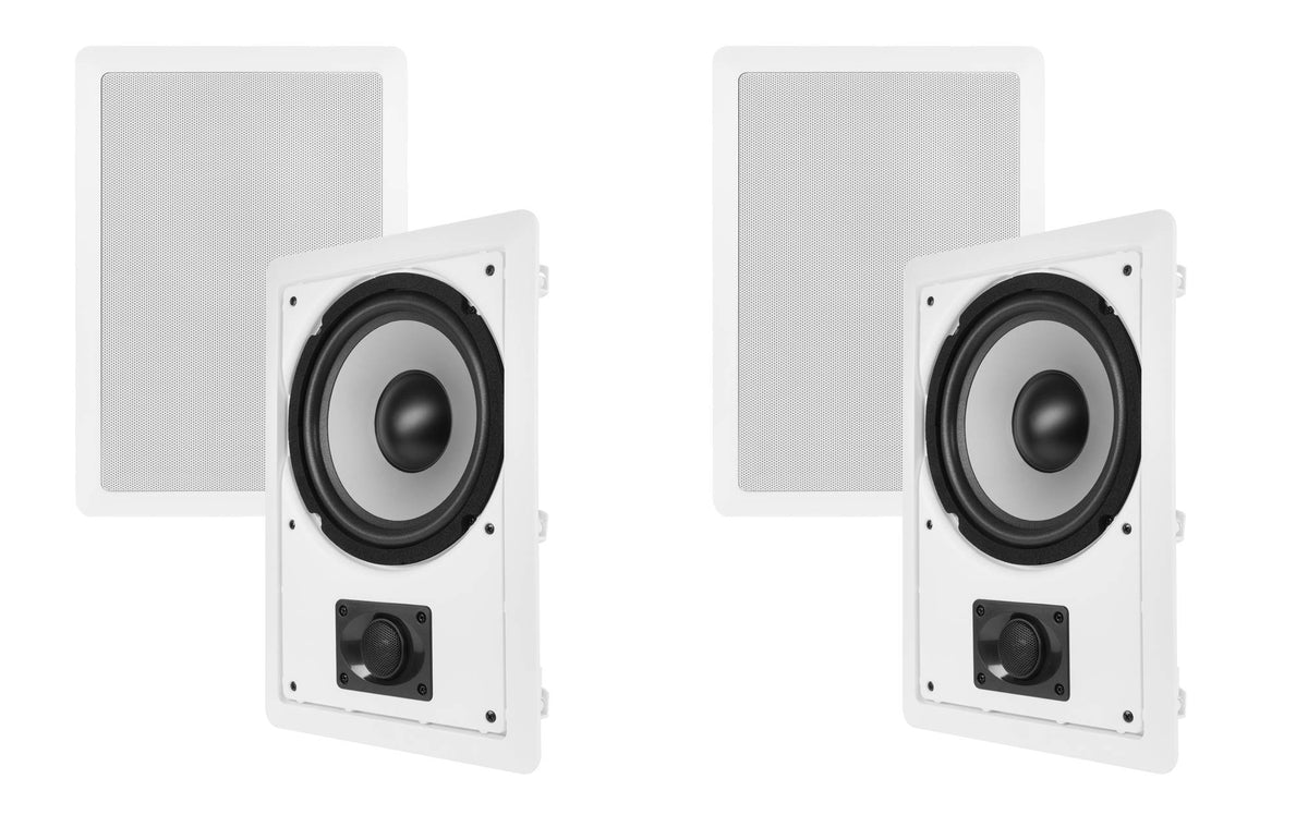 4 VM AUDIO 8" 200W 2 Way In-Wall Surround Sound Home In Wall Speakers Four