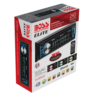 Boss Audio Systems 560BRGB Single DIN Detachable Bluetooth Multimedia Player