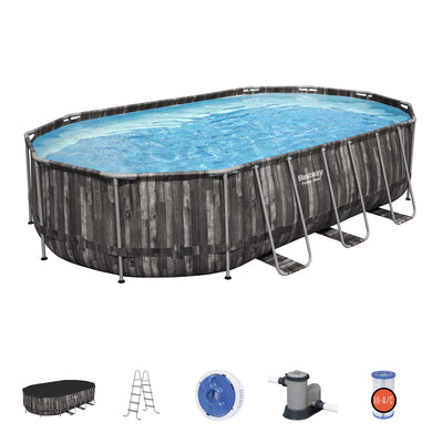 Hey! Cool Pool Flip Plop XL Floating Dispenser Pool Care with Bestway Oval Set