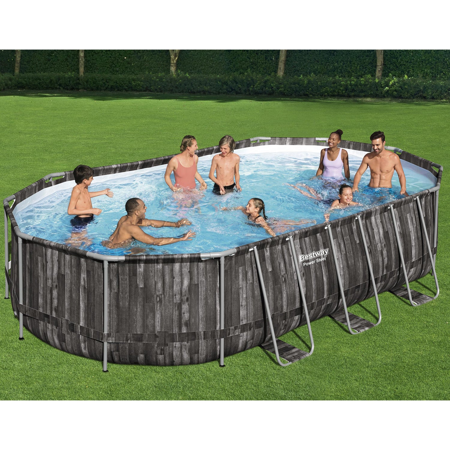 Hey! Cool Pool Flip Plop XL Floating Dispenser Pool Care with Bestway Oval Set
