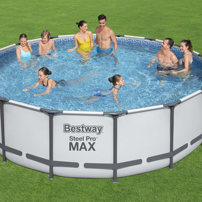 Bestway Steel Pro MAX 16 x 4 Foot Above Ground Round Pool Set w/ Accessory Kit - VMInnovations