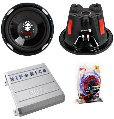 2) BOSS AUDIO P126DVC 12" 4600W Car Subwoofers DVC 4 Ohm+2 Channel Amp+Amp Kit