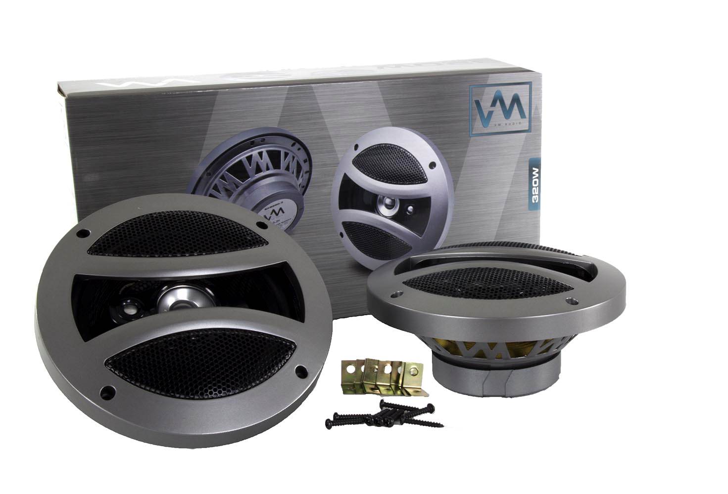 2) VM Audio EXS650.3 6.5" 320 Watt 3-Way Full Range Car Speakers Pair - Open Box
