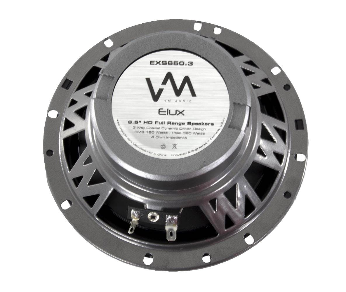 2) VM Audio EXS650.3 6.5" 320 Watt 3-Way Full Range Car Speakers Pair - Open Box