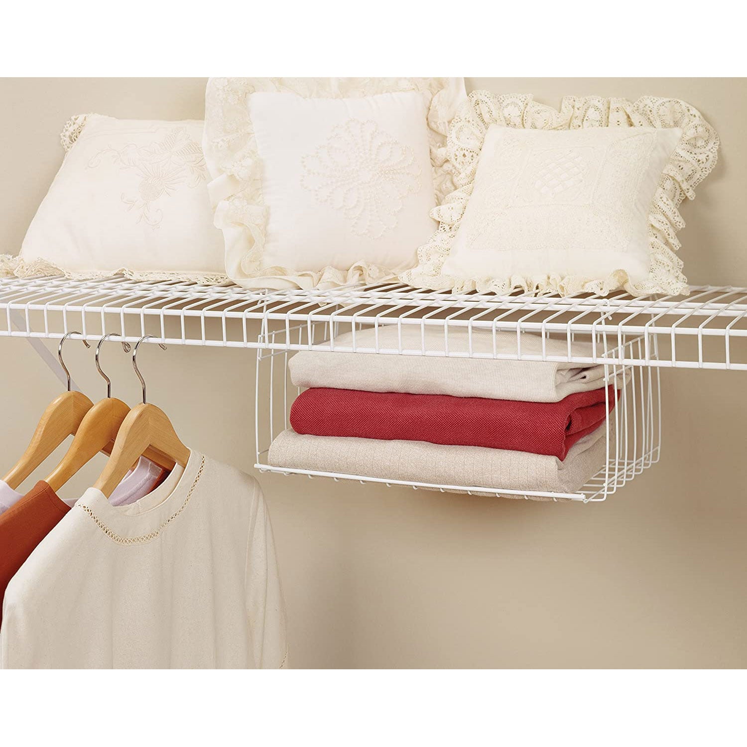 ClosetMaid 17 Inch Hanging Basket for Wire Shelving Closet Organizer (Open Box) - VMInnovations