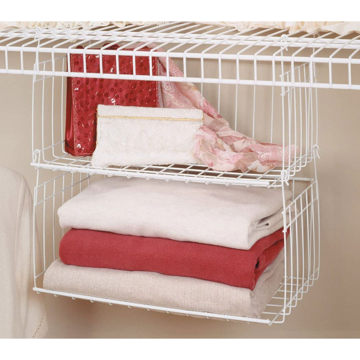 ClosetMaid Hanging Basket for Wire Shelving Closet Organizer, White (Used)