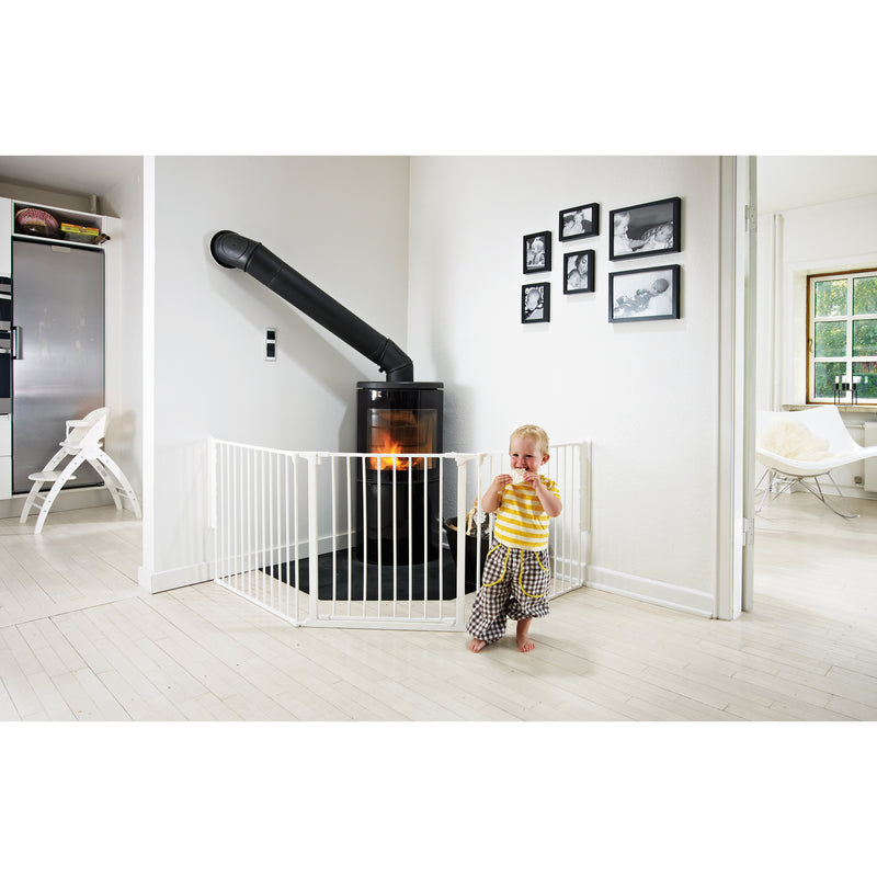 BabyDan Flex Large Size Metal Safety Baby Gate & Room Divider, White (Used)