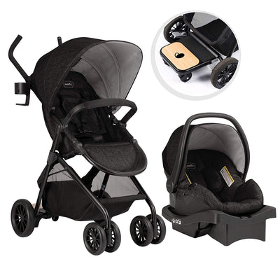 Evenflo Sibby Travel System with LiteMax 35 Infant Car Seat, Charcoal (Used)