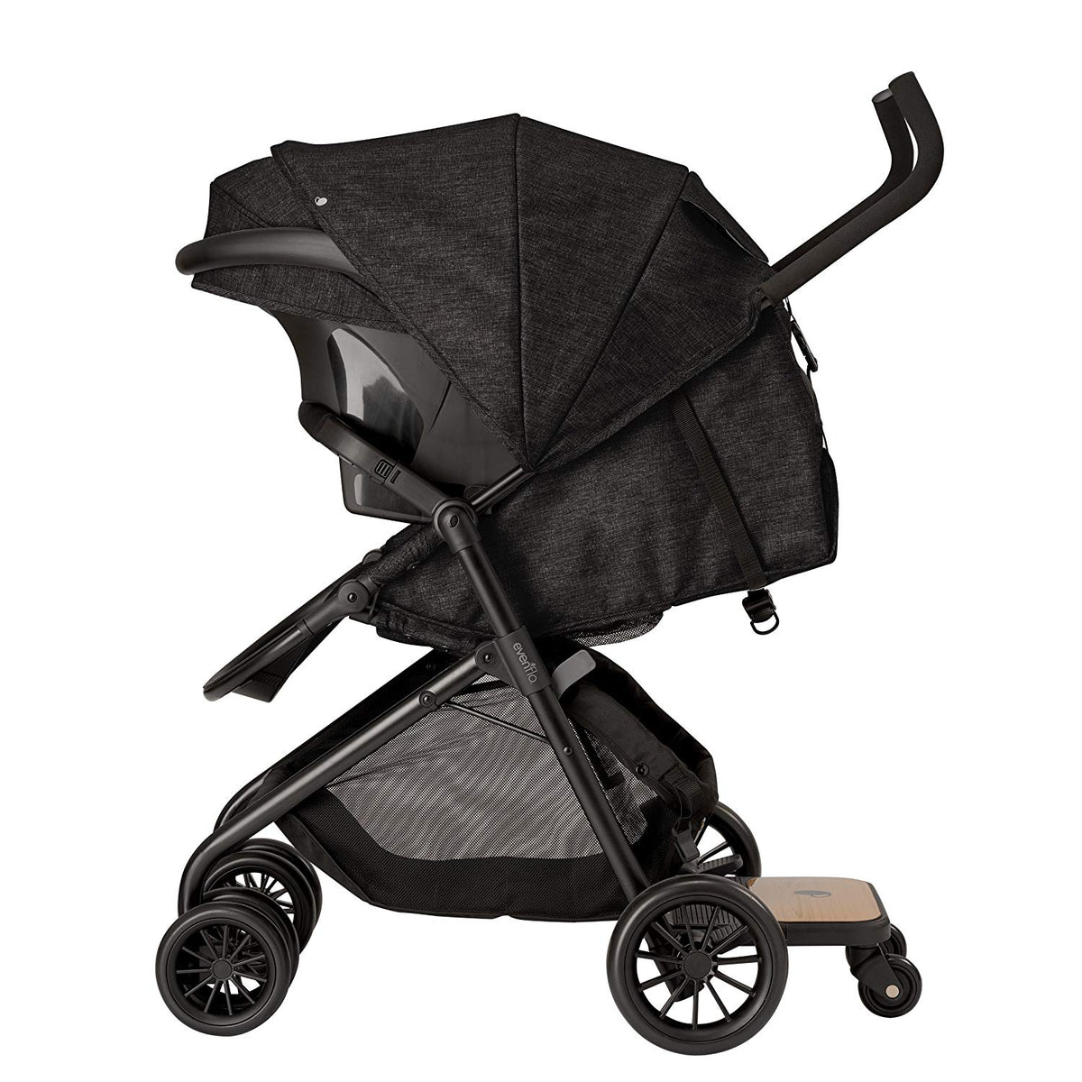 Evenflo Sibby Travel System with LiteMax 35 Infant Car Seat, Charcoal (Used)