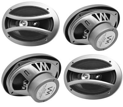 4) VM Audio EXS690.3 6x9" 500 Watt 3-Way Full Range Coaxial Car Speakers (Four)