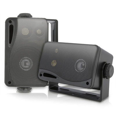Pyle 3.5" 3-Way Weather Proof Mini Box Speaker System Black (Open Box) (6 Pack) - VMInnovations