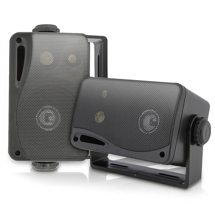 Pyle 3.5" 3-Way Weather Proof Mini Box Speaker System Black (Open Box) (6 Pack)