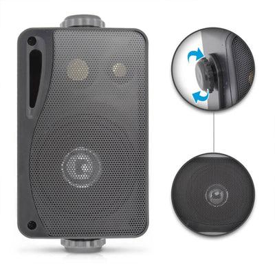 Pyle 3.5" 200 Watt 3-Way Weather Proof Mini Box Speaker System Black (Used)