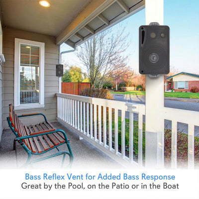 Pyle 3.5" 3-Way Weather Proof Mini Box Speaker System Black (Open Box) (6 Pack) - VMInnovations
