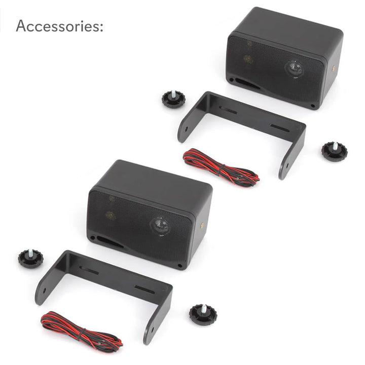 Pyle 3.5" 3-Way Weather Proof Mini Box Speaker System Black (Open Box) (3 Pack)